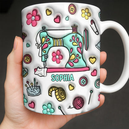 Celebrate Your Creativity With A Personalized Sewing Themed Design - Personalized Custom Coffee Mug - HOB040_MG