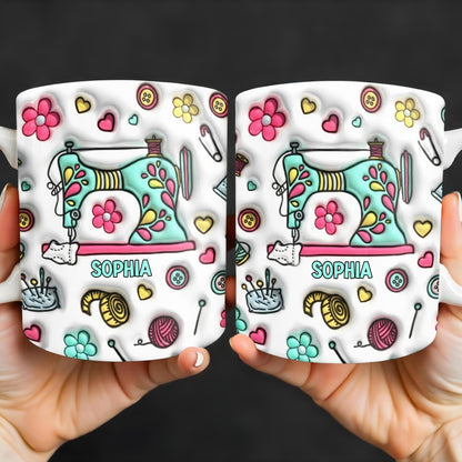 Celebrate Your Creativity With A Personalized Sewing Themed Design - Personalized Custom Coffee Mug - HOB040_MG