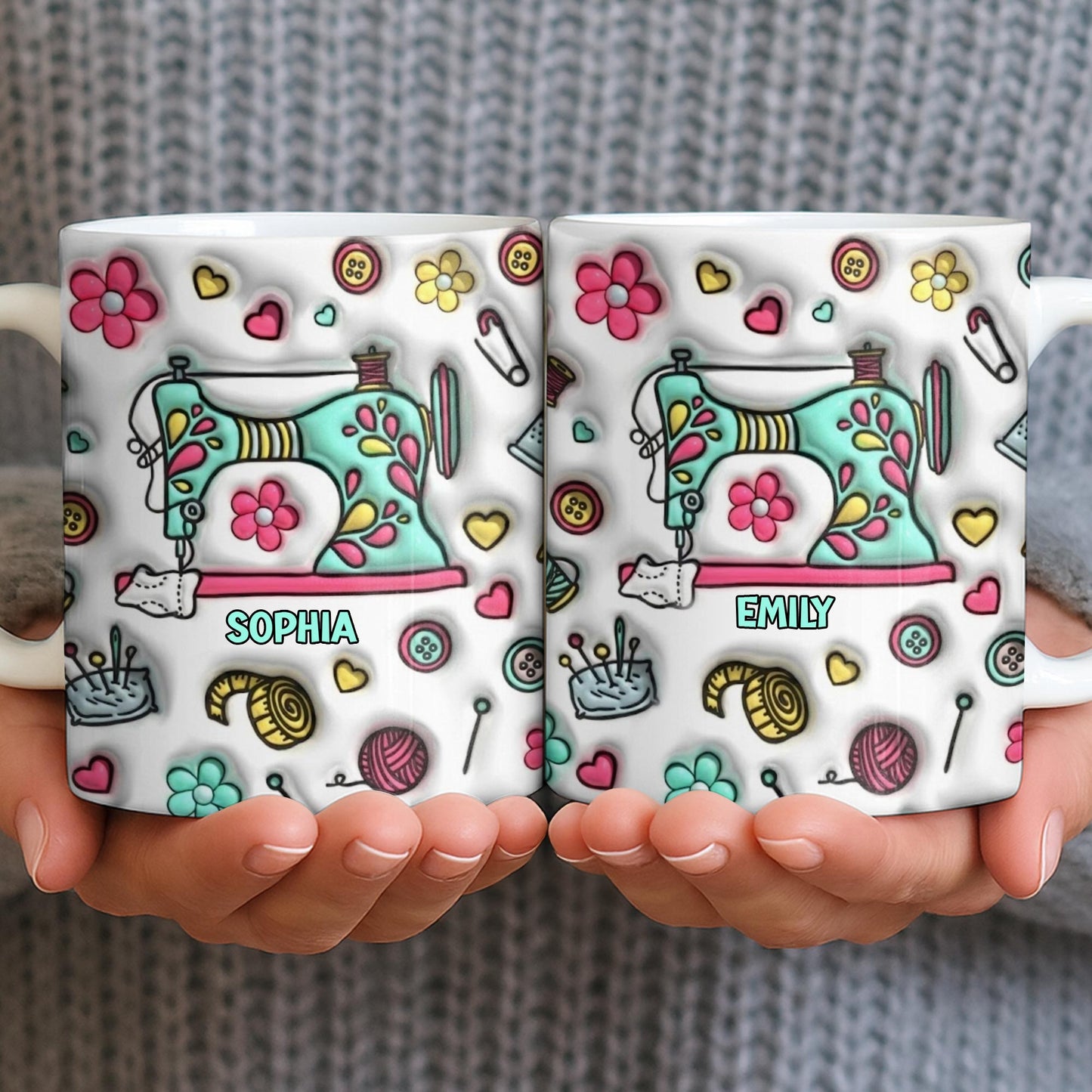 Celebrate Your Creativity With A Personalized Sewing Themed Design - Personalized Custom Coffee Mug - HOB040_MG
