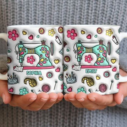 Celebrate Your Creativity With A Personalized Sewing Themed Design - Personalized Custom Coffee Mug - HOB040_MG