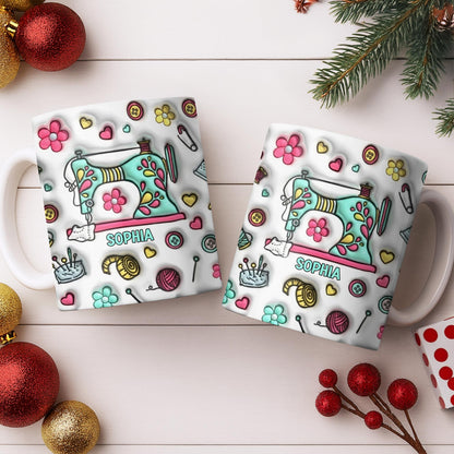 Celebrate Your Creativity With A Personalized Sewing Themed Design - Personalized Custom Coffee Mug - HOB040_MG