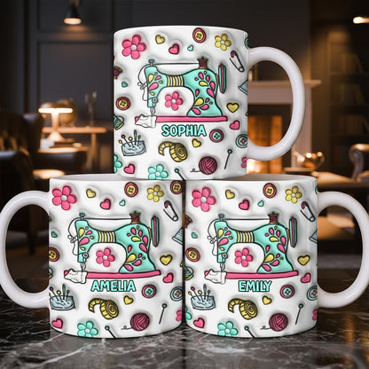 Celebrate Your Creativity With A Personalized Sewing Themed Design - Personalized Custom Coffee Mug - HOB040_MG