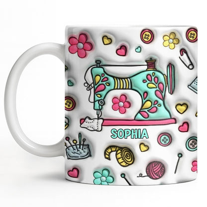 Celebrate Your Creativity With A Personalized Sewing Themed Design - Personalized Custom Coffee Mug - HOB040_MG