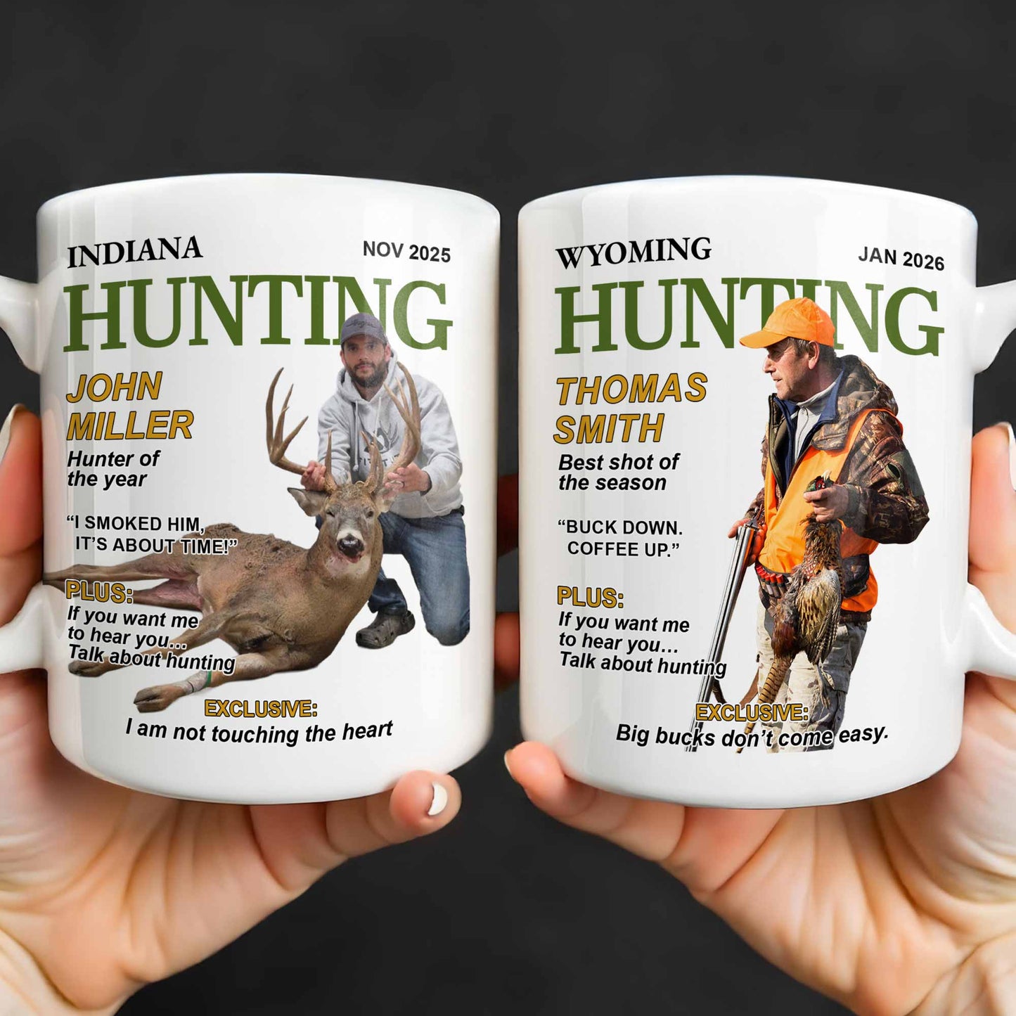 Hunter Of The Year Talk About Hunting - Personalized Custom Coffee Mug - HOB046_MG