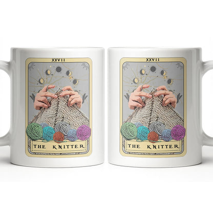 The Knitter Tarot Card Style With Yarn Balls - Personalized Custom Coffee Mug - HOB055_MG