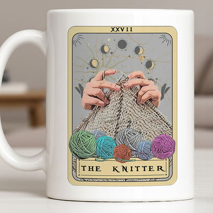 The Knitter Tarot Card Style With Yarn Balls - Personalized Custom Coffee Mug - HOB055_MG