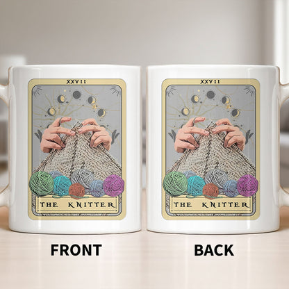 The Knitter Tarot Card Style With Yarn Balls - Personalized Custom Coffee Mug - HOB055_MG