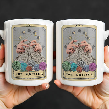 The Knitter Tarot Card Style With Yarn Balls - Personalized Custom Coffee Mug - HOB055_MG