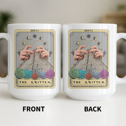 The Knitter Tarot Card Style With Yarn Balls - Personalized Custom Coffee Mug - HOB055_MG