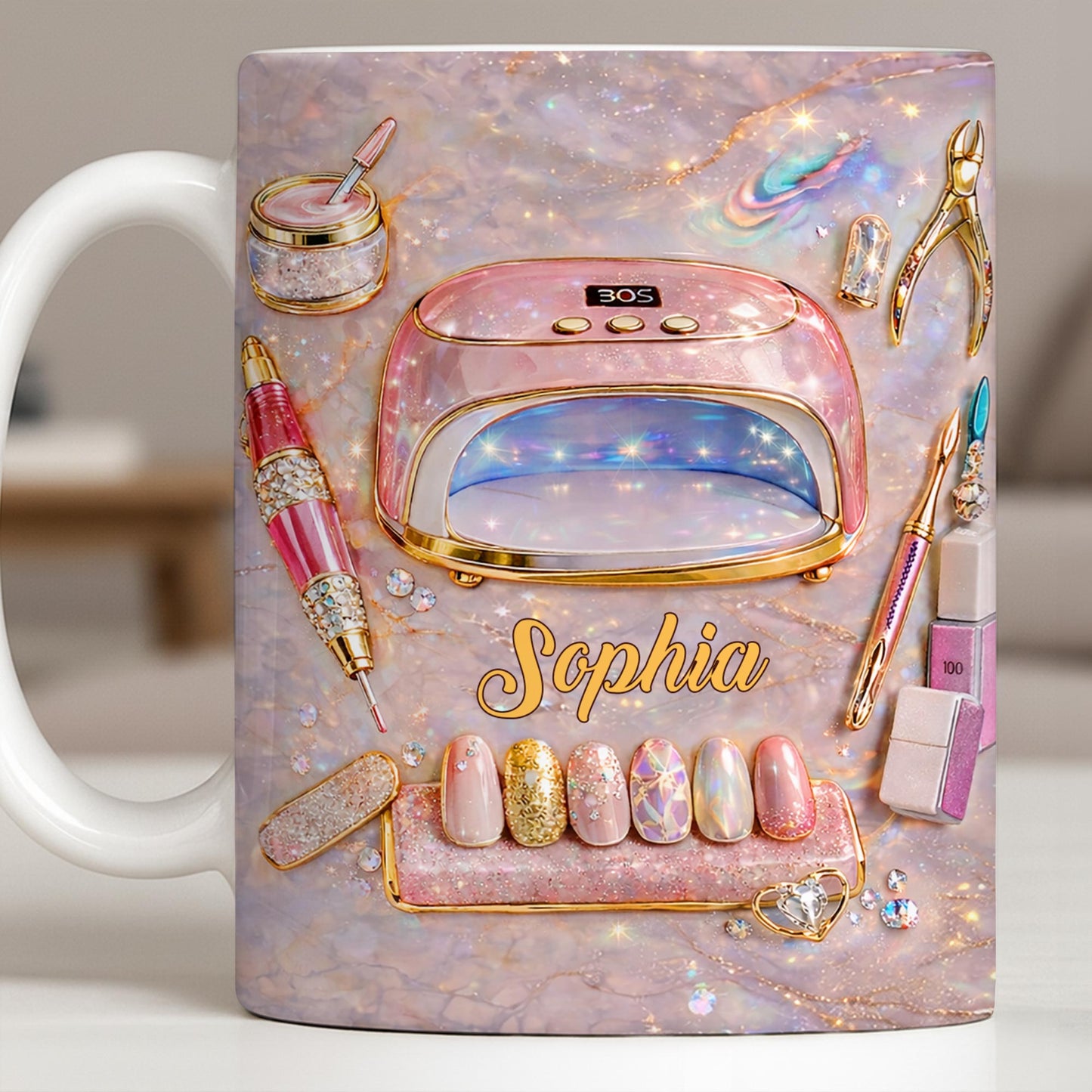Stylish Nail Art Accessories Design - Personalized Custom Coffee Mug - HOB058_MG