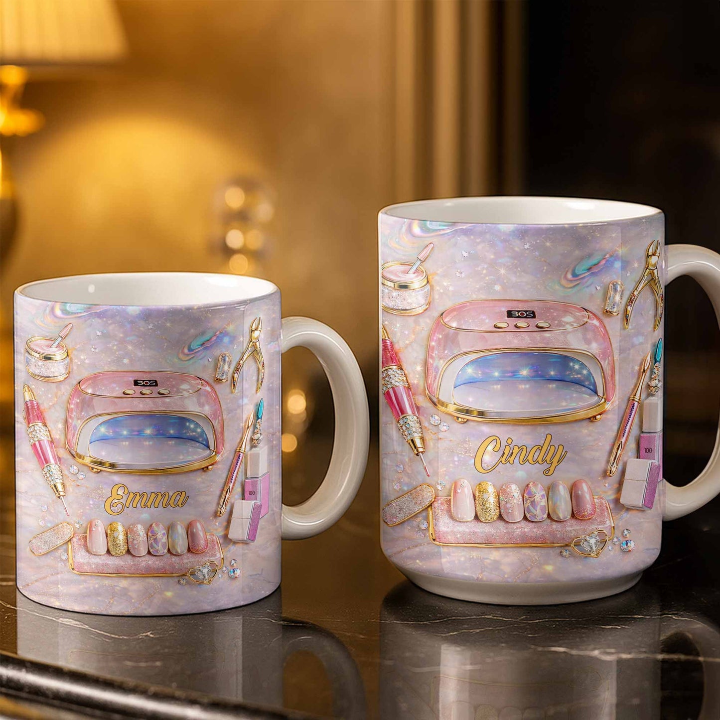Stylish Nail Art Accessories Design - Personalized Custom Coffee Mug - HOB058_MG