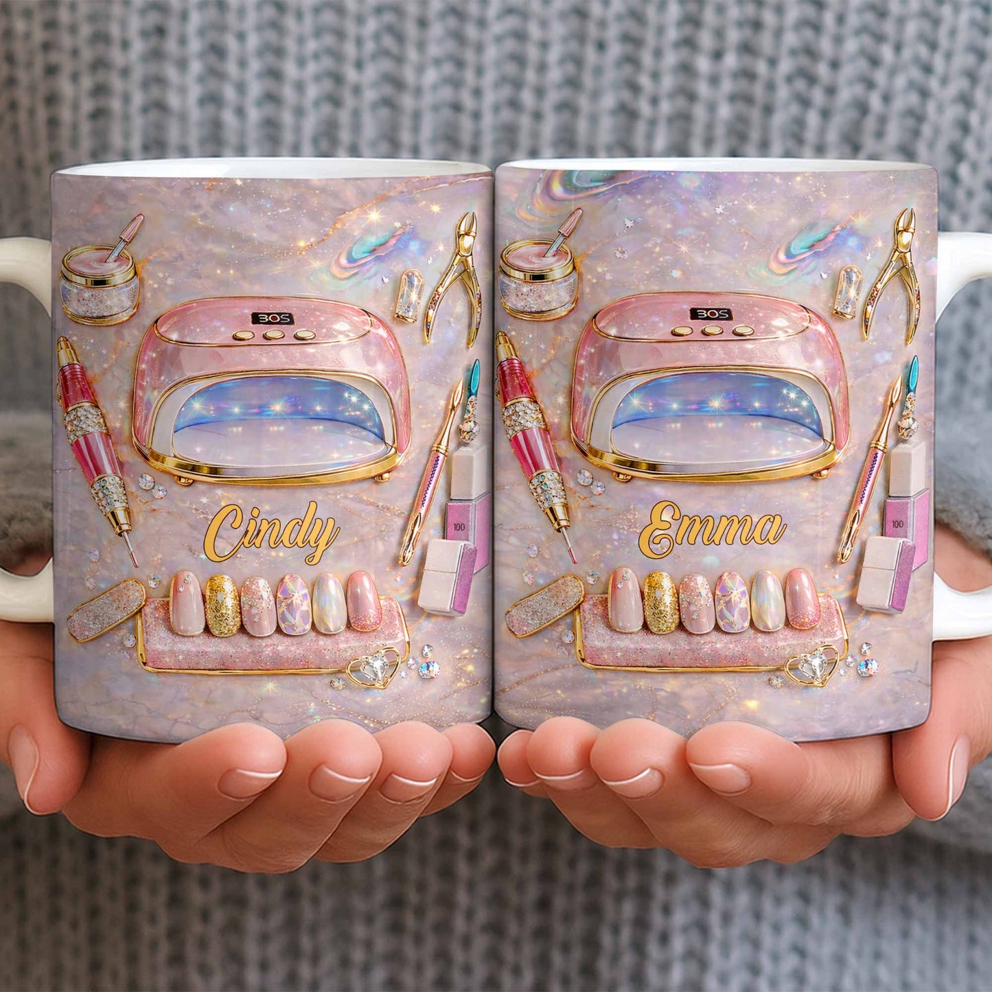 Stylish Nail Art Accessories Design - Personalized Custom Coffee Mug - HOB058_MG