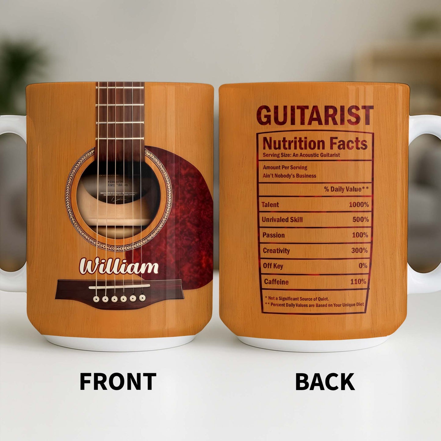 Guitar Player Acoustic Instrument Design - Personalized Custom Coffee Mug - HOB062_MG