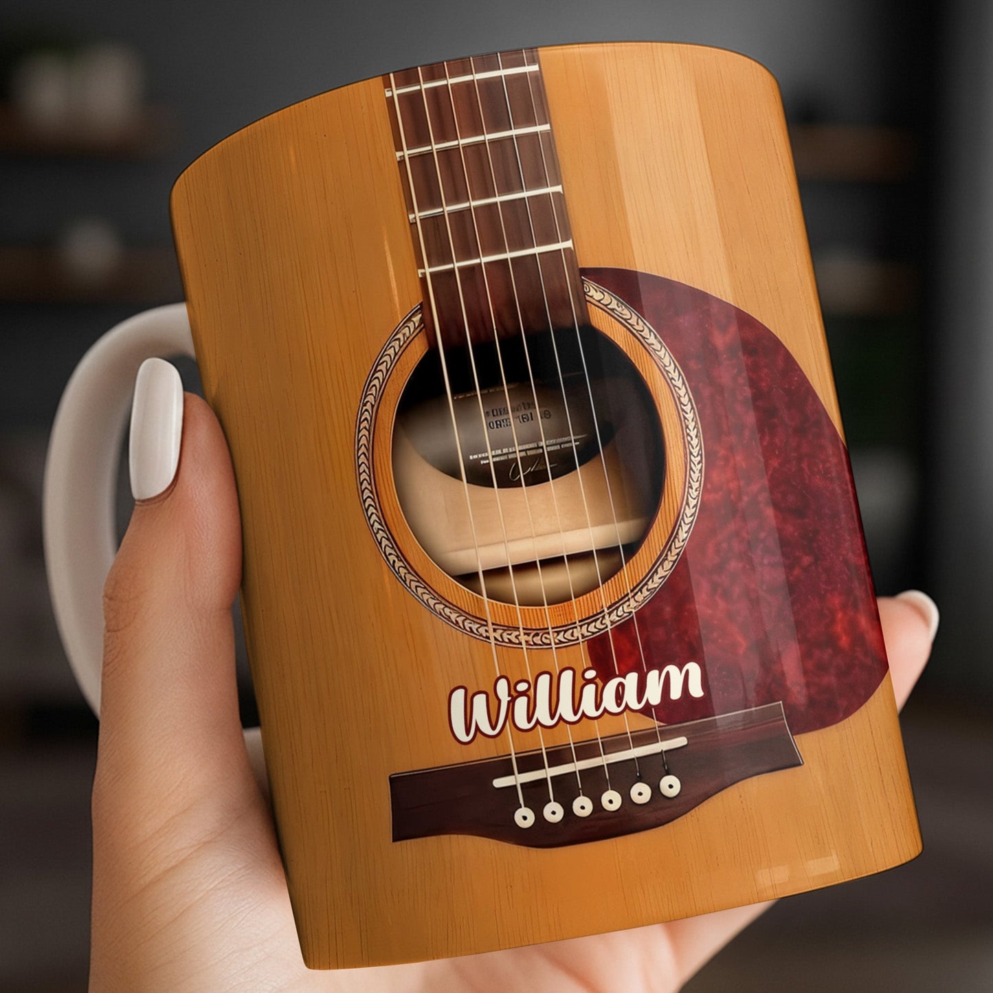 Guitar Player Acoustic Instrument Design - Personalized Custom Coffee Mug - HOB062_MG
