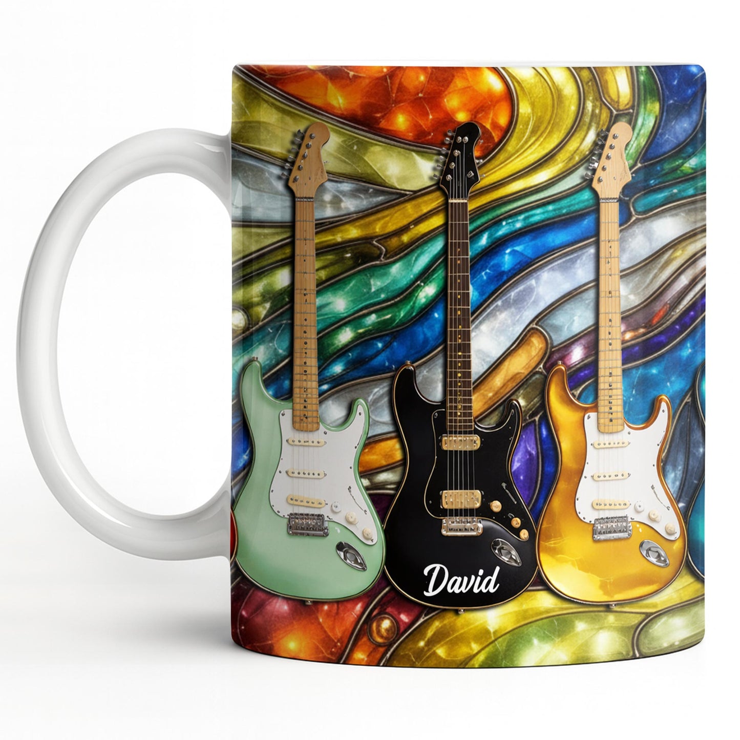 David Electric Guitar Art - Personalized Custom Coffee Mug - HOB094_MG