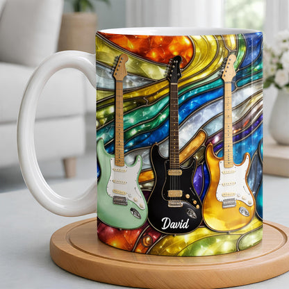 David Electric Guitar Art - Personalized Custom Coffee Mug - HOB094_MG