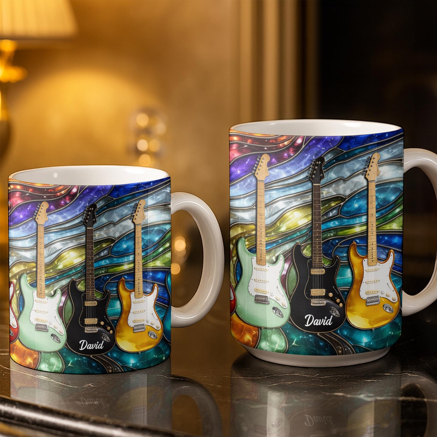 David Electric Guitar Art - Personalized Custom Coffee Mug - HOB094_MG