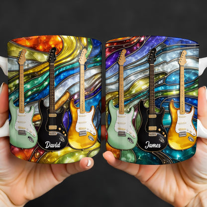 David Electric Guitar Art - Personalized Custom Coffee Mug - HOB094_MG