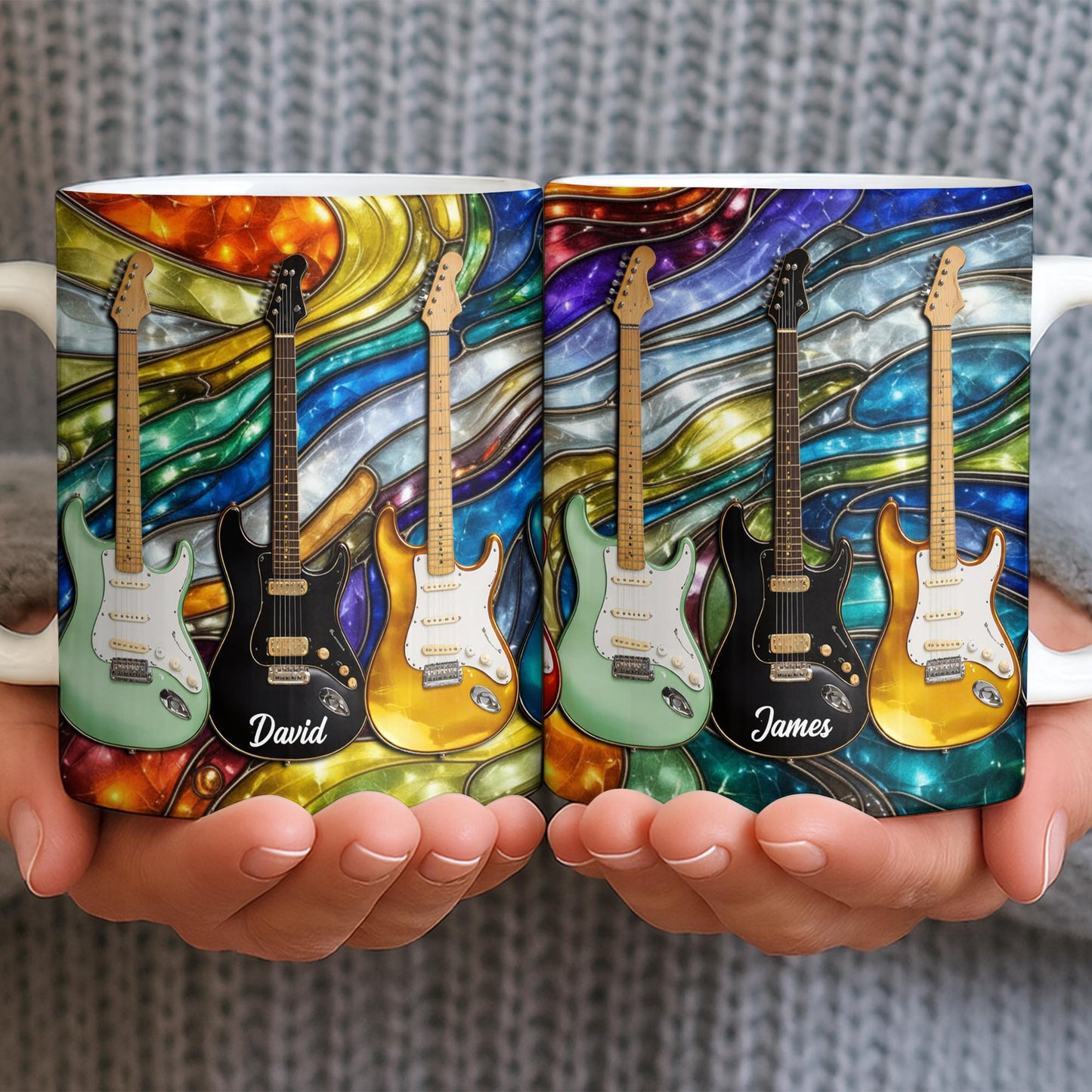 David Electric Guitar Art - Personalized Custom Coffee Mug - HOB094_MG