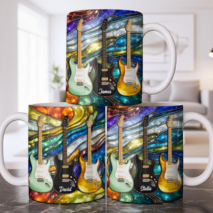 David Electric Guitar Art - Personalized Custom Coffee Mug - HOB094_MG