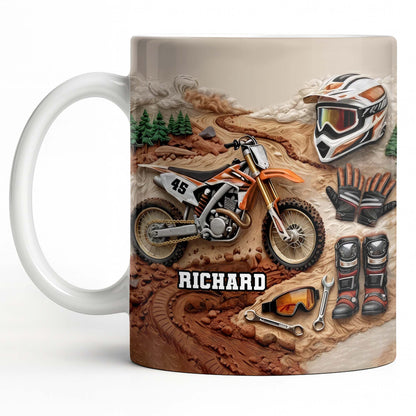 My Moto Enthusiast With Motorcycle And Gear - Personalized Custom Coffee Mug - HOB097_MG