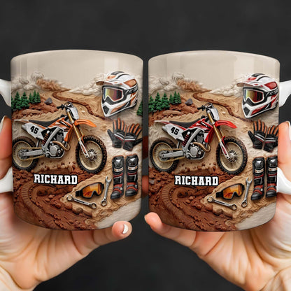 My Moto Enthusiast With Motorcycle And Gear - Personalized Custom Coffee Mug - HOB097_MG