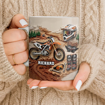 My Moto Enthusiast With Motorcycle And Gear - Personalized Custom Coffee Mug - HOB097_MG