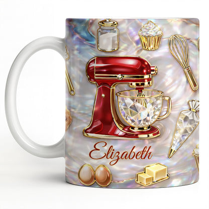 Baking With Love And A Dash Of Magic Stand Mixer And Whisk - Personalized Custom Coffee Mug - HOB115_MG