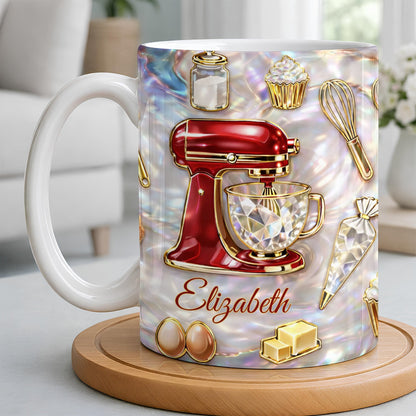 Baking With Love And A Dash Of Magic Stand Mixer And Whisk - Personalized Custom Coffee Mug - HOB115_MG