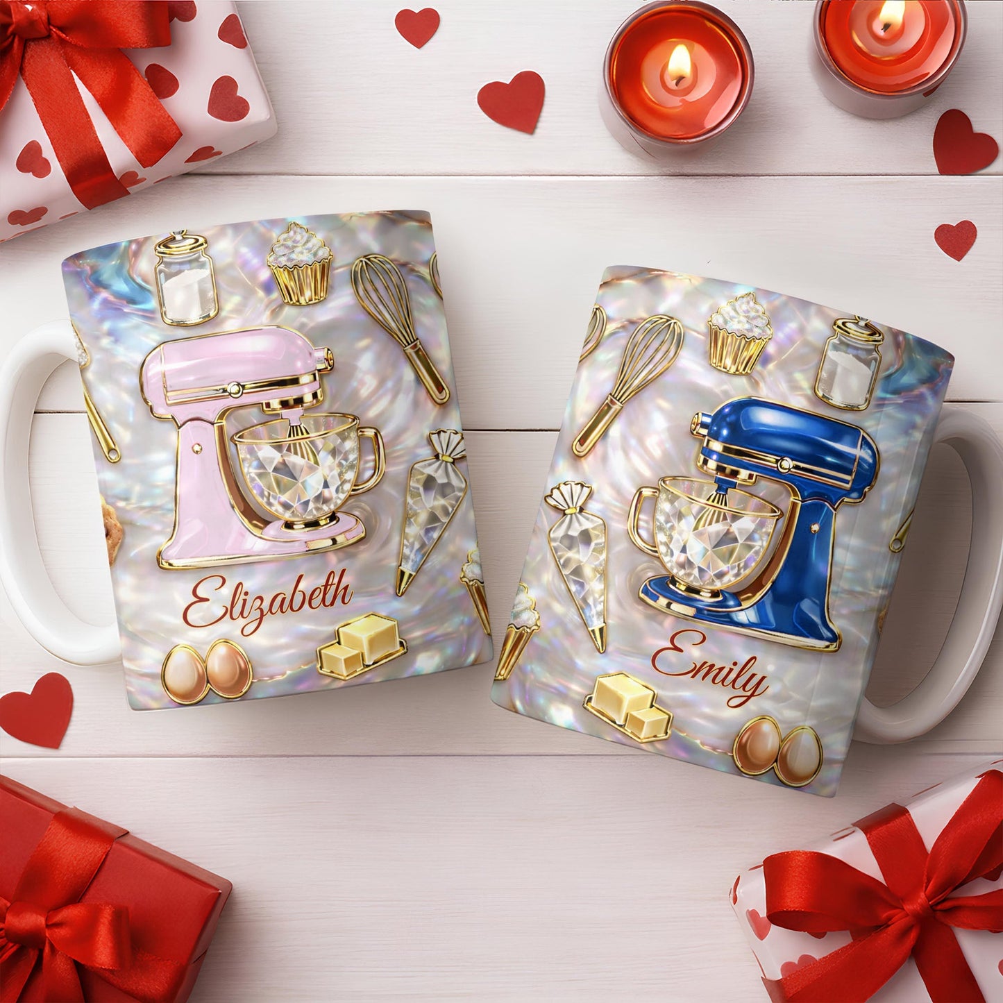 Baking With Love And A Dash Of Magic Stand Mixer And Whisk - Personalized Custom Coffee Mug - HOB115_MG