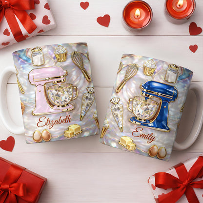 Baking With Love And A Dash Of Magic Stand Mixer And Whisk - Personalized Custom Coffee Mug - HOB115_MG