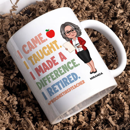 Proud Retired Teacher Personalized Mug, Retirement gift