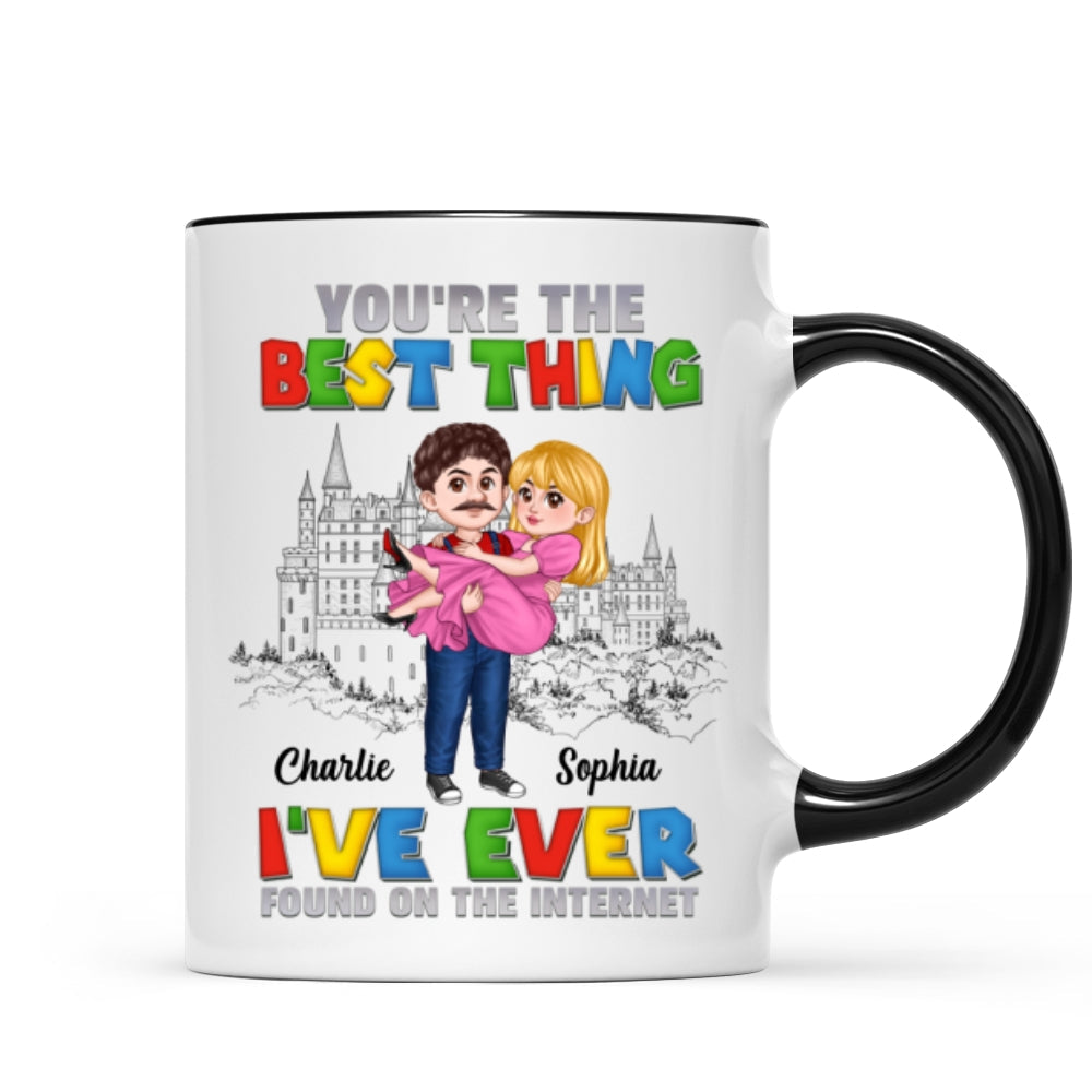 The Best Thing I've Ever Found On The Internet Man Carrying Woman Cartoon Couple Personalized Coffee Mug