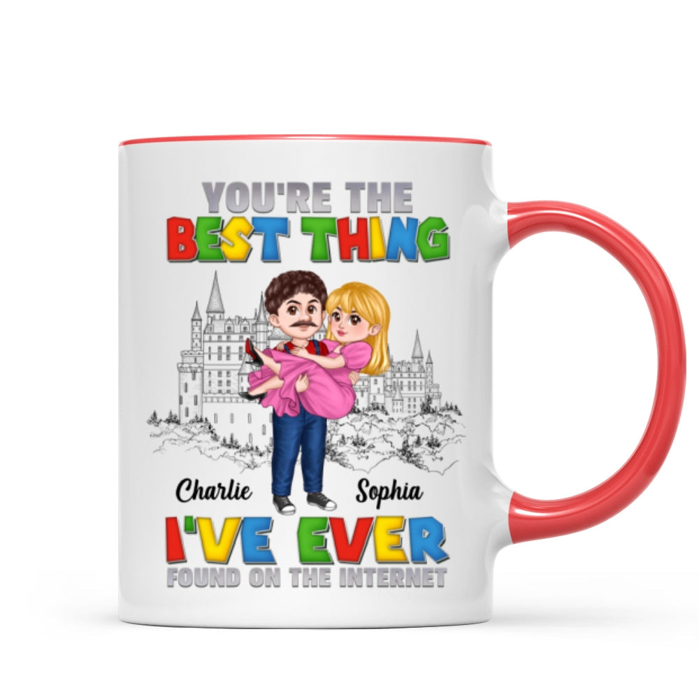 The Best Thing I've Ever Found On The Internet Man Carrying Woman Cartoon Couple Personalized Coffee Mug