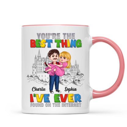 The Best Thing I've Ever Found On The Internet Man Carrying Woman Cartoon Couple Personalized Coffee Mug