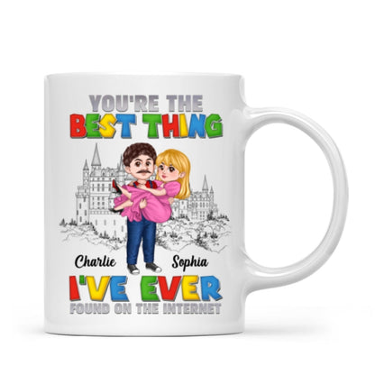 The Best Thing I've Ever Found On The Internet Man Carrying Woman Cartoon Couple Personalized Coffee Mug