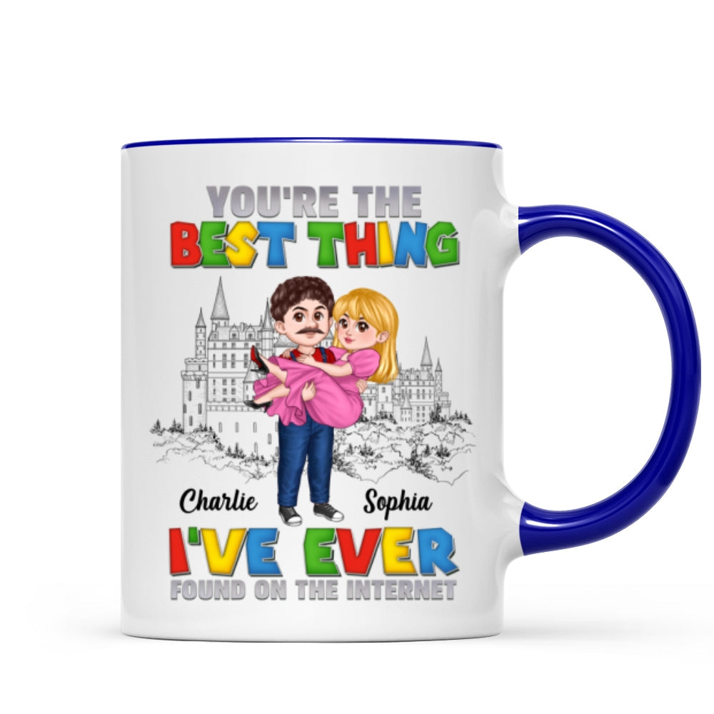 The Best Thing I've Ever Found On The Internet Man Carrying Woman Cartoon Couple Personalized Coffee Mug
