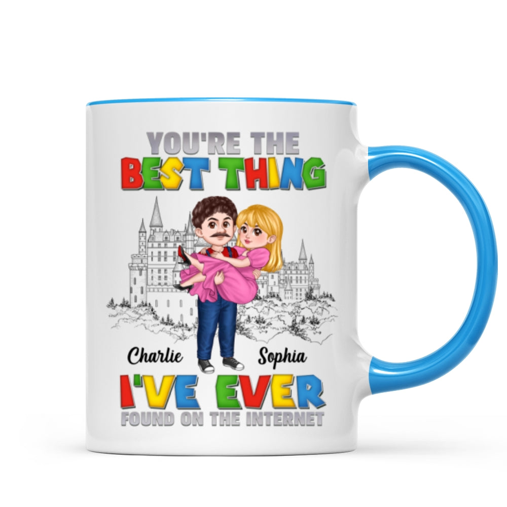 The Best Thing I've Ever Found On The Internet Man Carrying Woman Cartoon Couple Personalized Coffee Mug