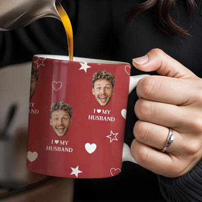 I Love My Husband With Hearts And Stars - Personalized Custom Coffee Mug - HSB010_MG