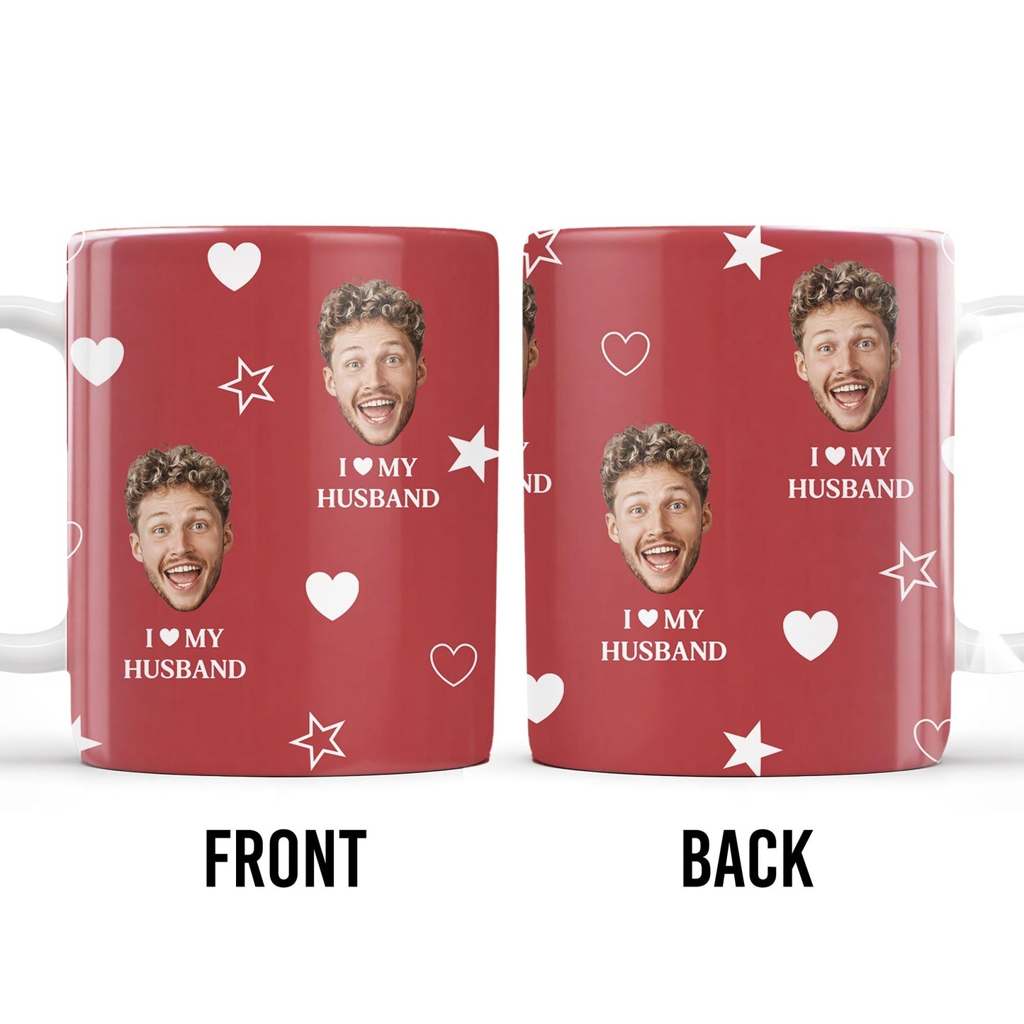 I Love My Husband With Hearts And Stars - Personalized Custom Coffee Mug - HSB010_MG