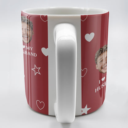 I Love My Husband With Hearts And Stars - Personalized Custom Coffee Mug - HSB010_MG