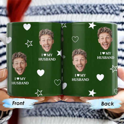 I Love My Husband With Hearts And Stars - Personalized Custom Coffee Mug - HSB010_MG