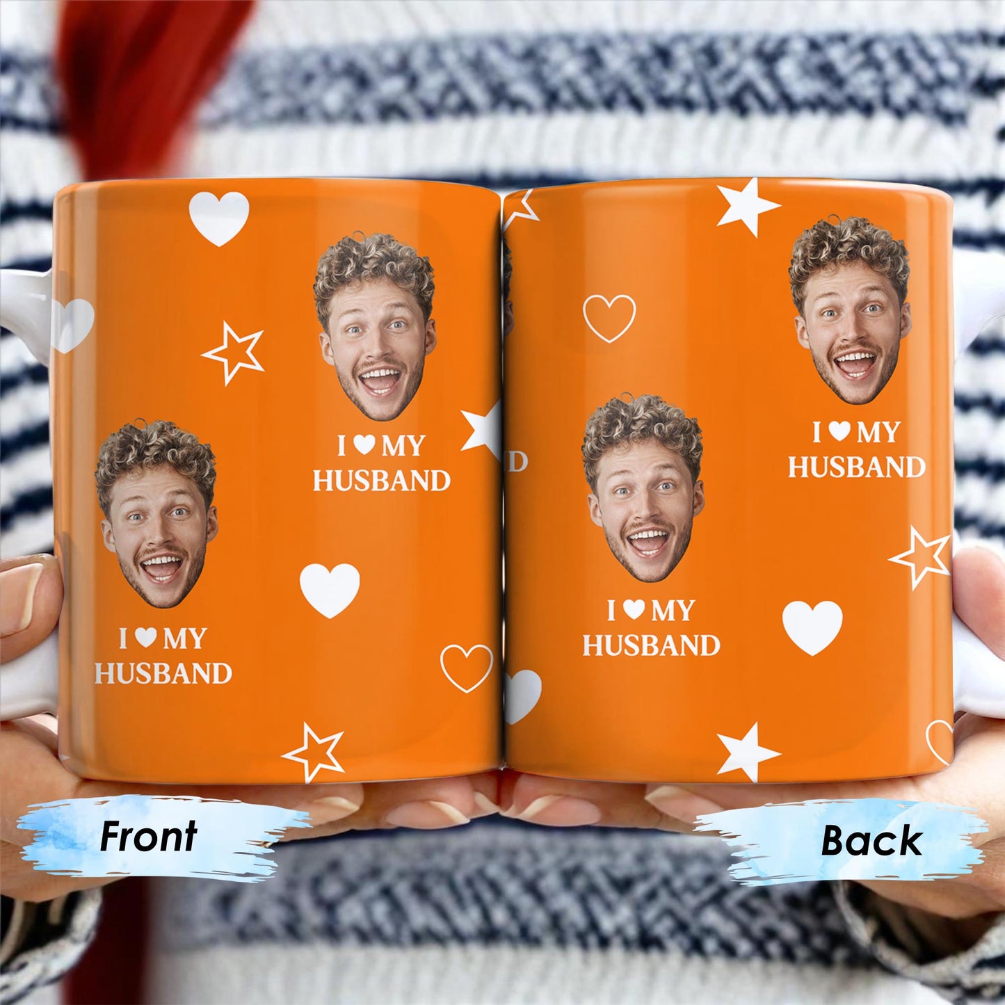 I Love My Husband With Hearts And Stars - Personalized Custom Coffee Mug - HSB010_MG