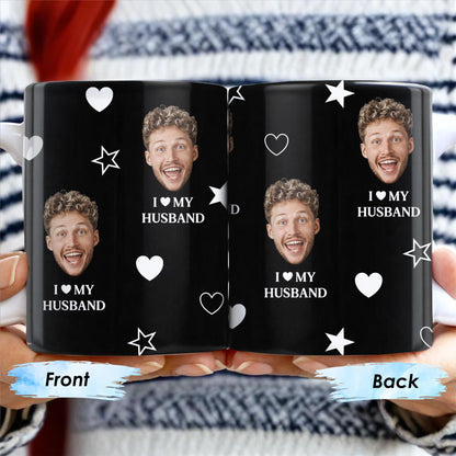 I Love My Husband With Hearts And Stars - Personalized Custom Coffee Mug - HSB010_MG