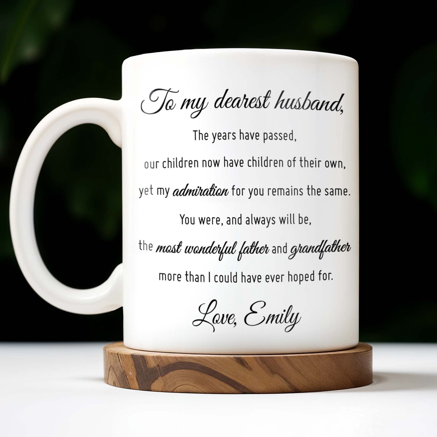 To My Dearest Husband, You Were, And Always Will Be, The Most Wonderful Father And Grandfather - Personalized Custom Coffee Mug - HSB031_MG