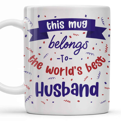 Together Since 2003, Cartoon Couple and Confetti - Personalized Custom Coffee Mug - HSB035_MG