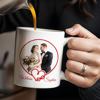 To My Husband, Sometimes It's Hard To Find The Words To Tell You, Wedding Couple and Hearts - Personalized Custom Coffee Mug - HSB037_MG
