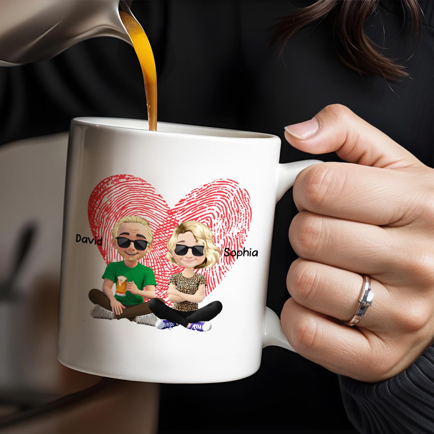 To My Husband, Sometimes It's Hard To Find The Words, Heart And Couple - Personalized Custom Coffee Mug - HSB038_MG