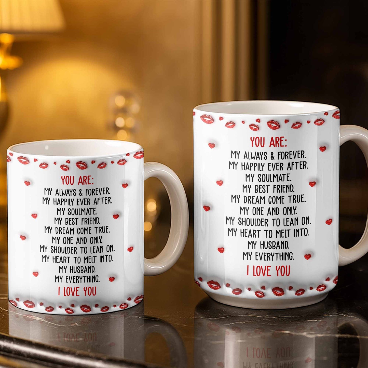 Charming Character Illustrations With Hearts - Personalized Custom Coffee Mug - HSB083_MG