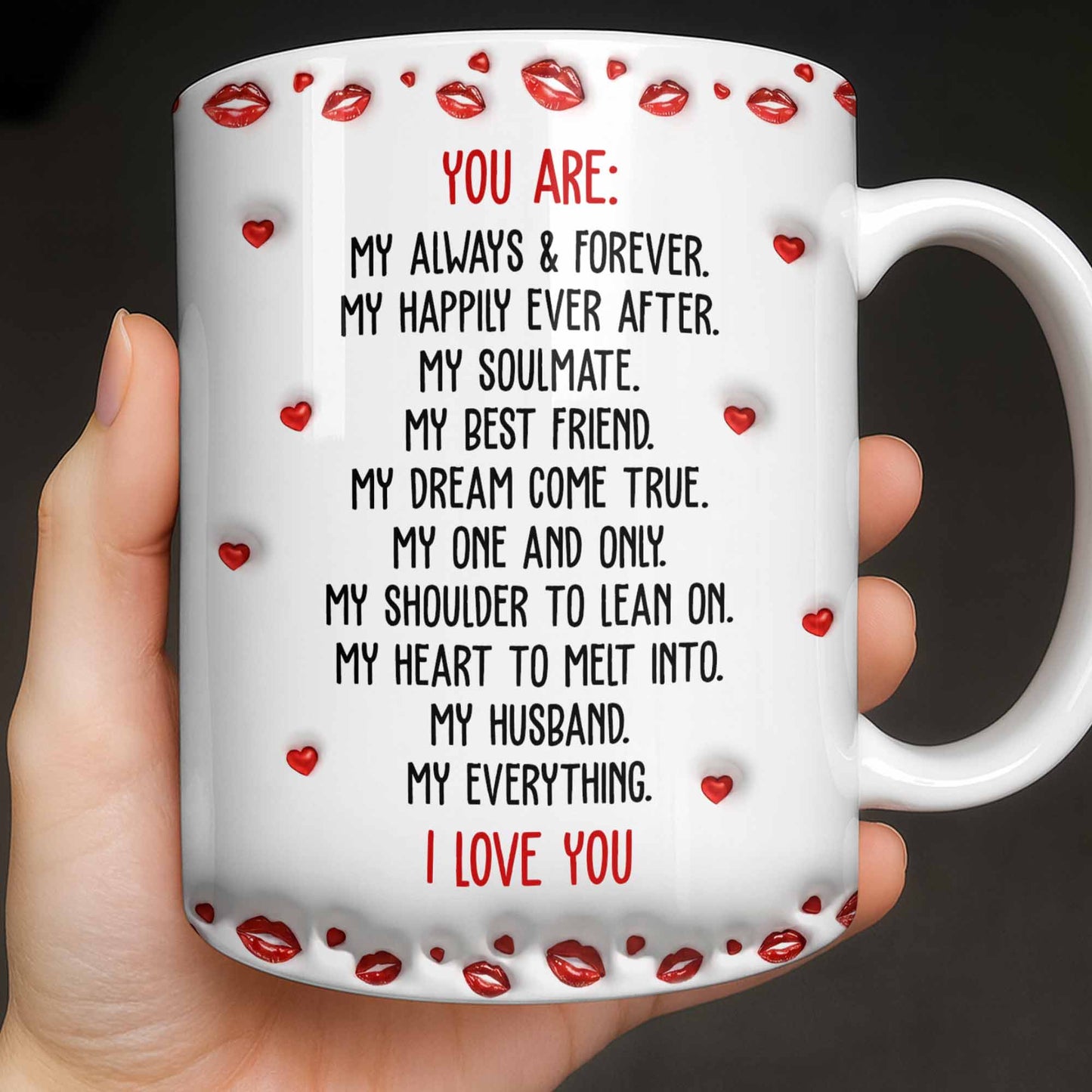 Charming Character Illustrations With Hearts - Personalized Custom Coffee Mug - HSB083_MG